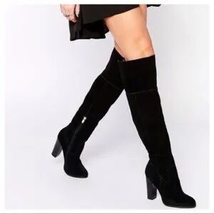 Aldo Black Suede Over the Knee Boots -- Size 9. Worn twice.